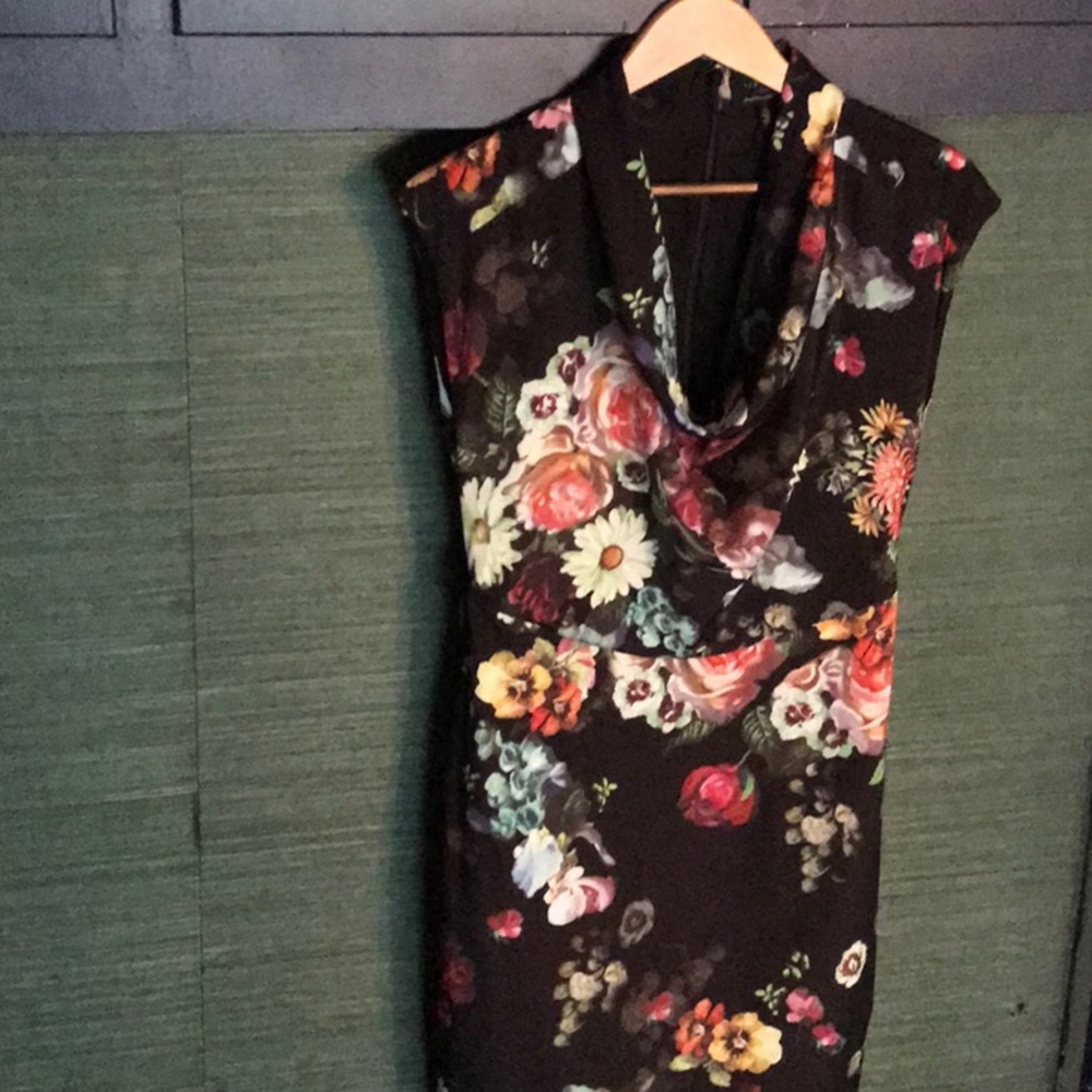 Ted Baker signature oil painting-inspired dress.